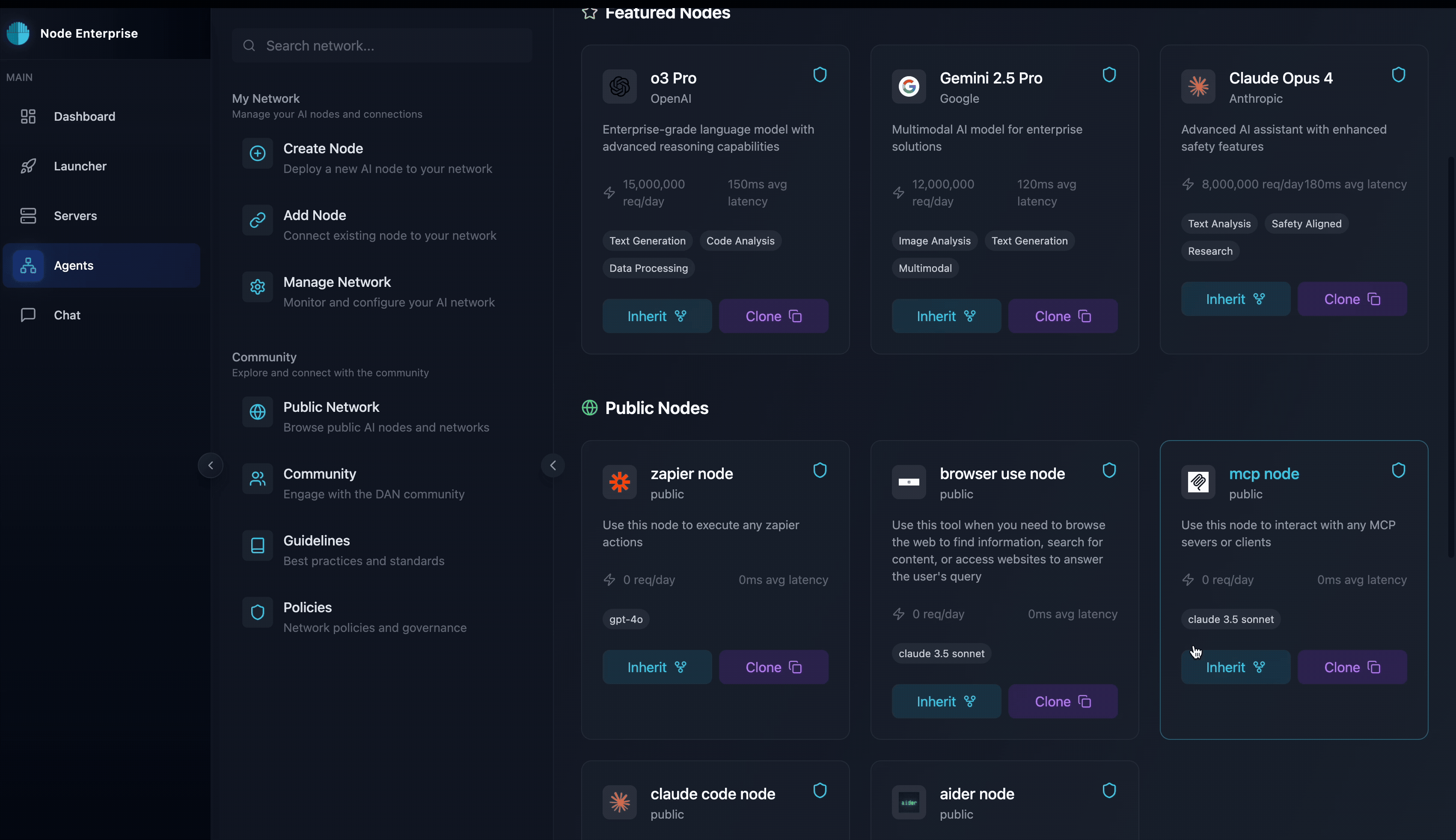 Agent Registry interface demonstration